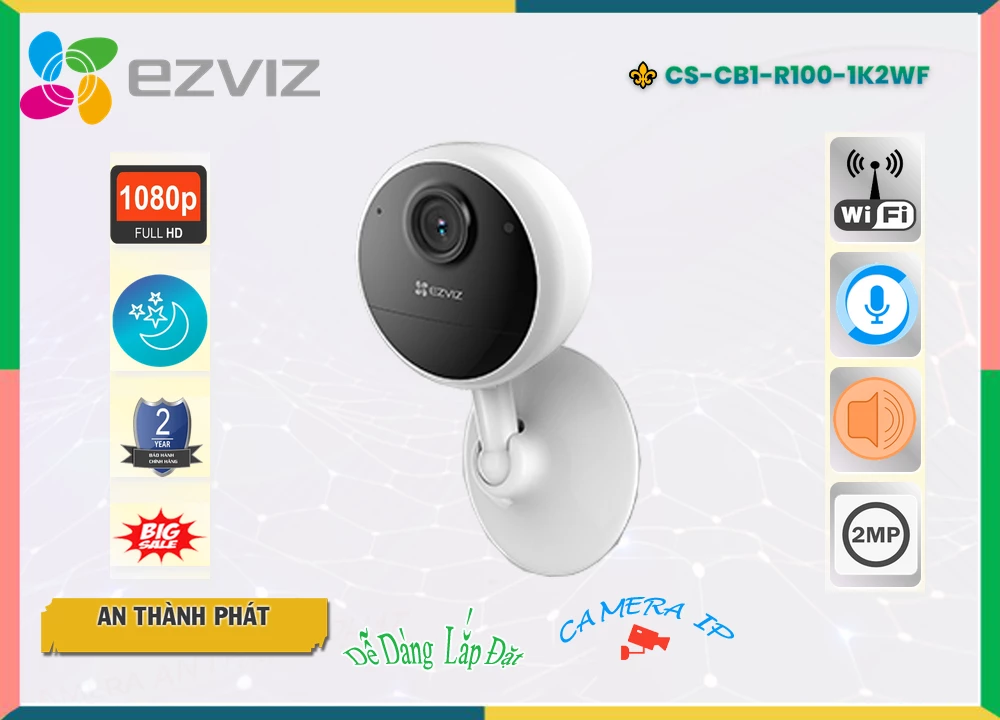 Camera Giá Rẻ Wifi Ezviz CS-CB1-R100-1K2WF ✅