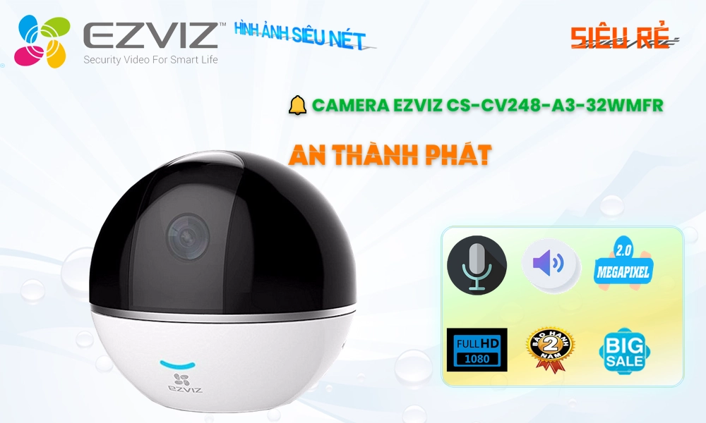 Camera An Ninh Wifi Ezviz CS-CV248-A3-32WMFR Giá tốt