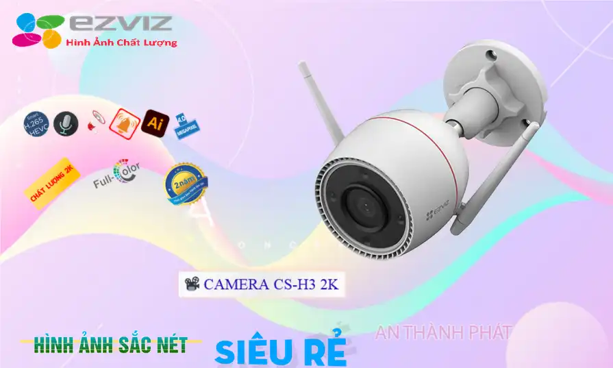 ✔️ Camera Wifi Ezviz Thiết kế Đẹp CS-H3-2K