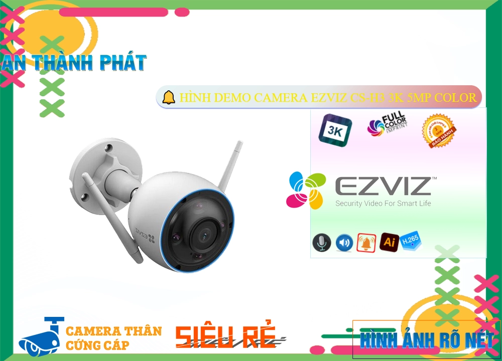 CS-H3 3K 5MP Color Camera Không Dây IP Wifi Ezviz