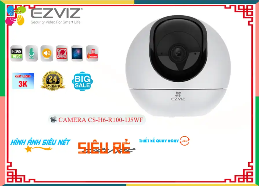Camera Wifi Ezviz Với giá cạnh tranh CS-H6-R100-1J5WF (H6 5MP)