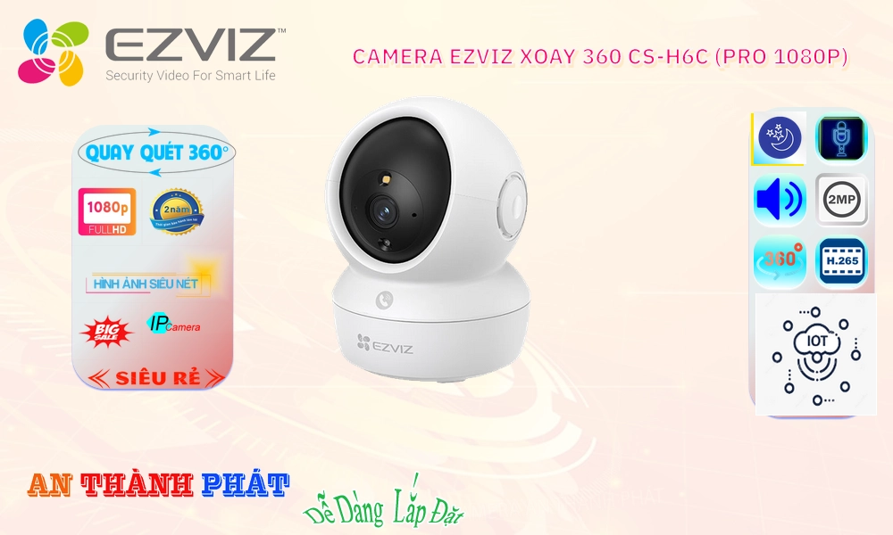 Camera An Ninh Wifi Ezviz CS-H6c (Pro 1080P) Đang giảm giá ✲