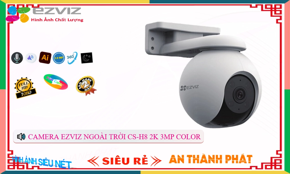 Camera Wifi Ezviz CS-H8 2K 3MP Color