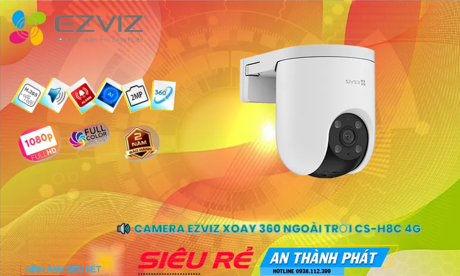 Camera Ezviz Xoay 360 4G CS-H8C (3MP,4G)