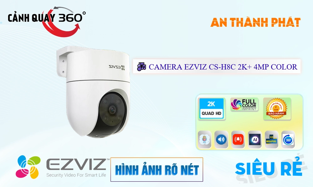 Camera Wifi Ezviz CS-H8C 2K+ 4MP Color Tiết Kiệm