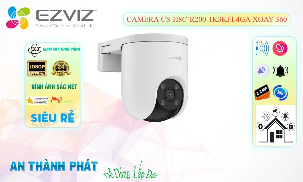 ✅ Camera Wifi IP CS-H8c-R200-1K3KFL4GA Wifi Ezviz