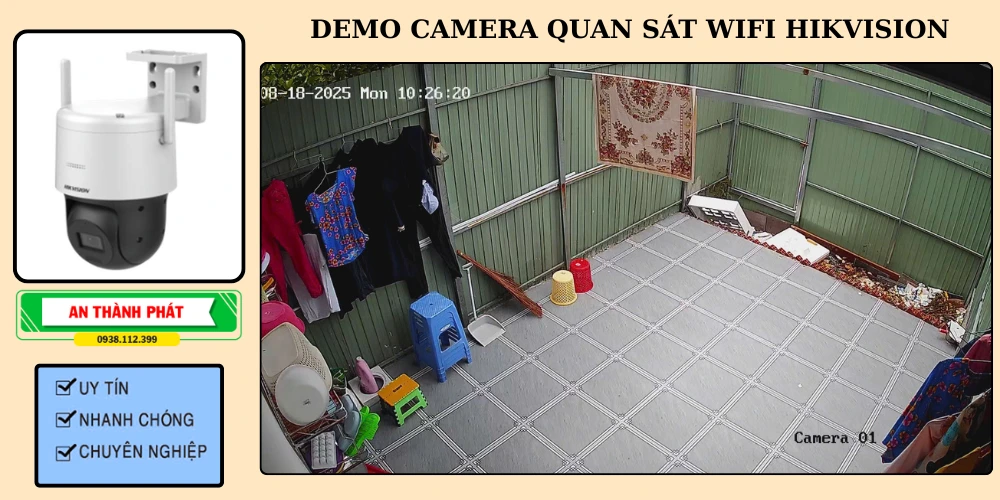 demo camera quan sát hikvision giá rẻ thông minh hình ảnh đẹp 