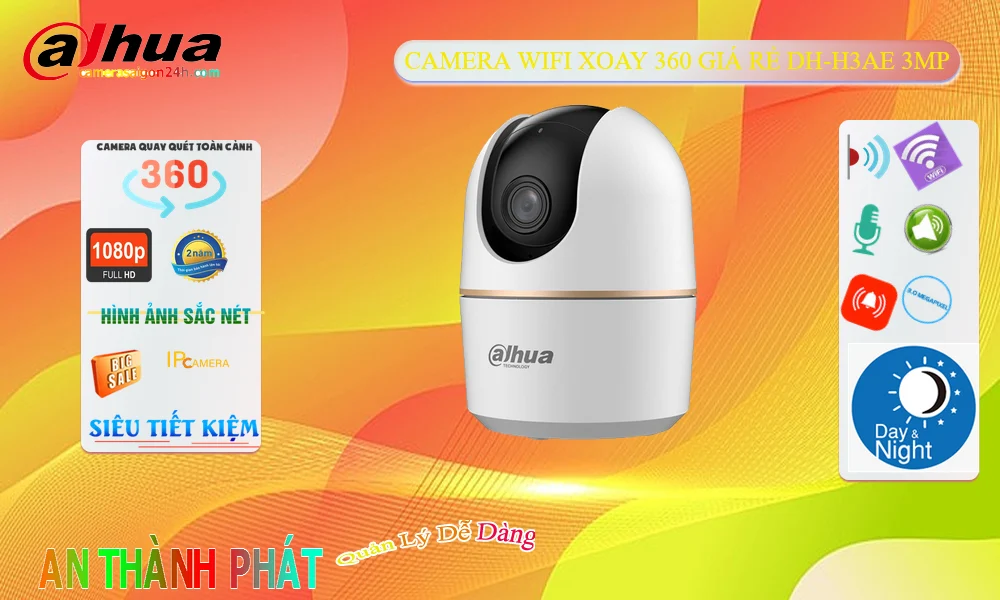 DH-H3AE Camera Wifi Giá Rẻ Xoay 360 3MP