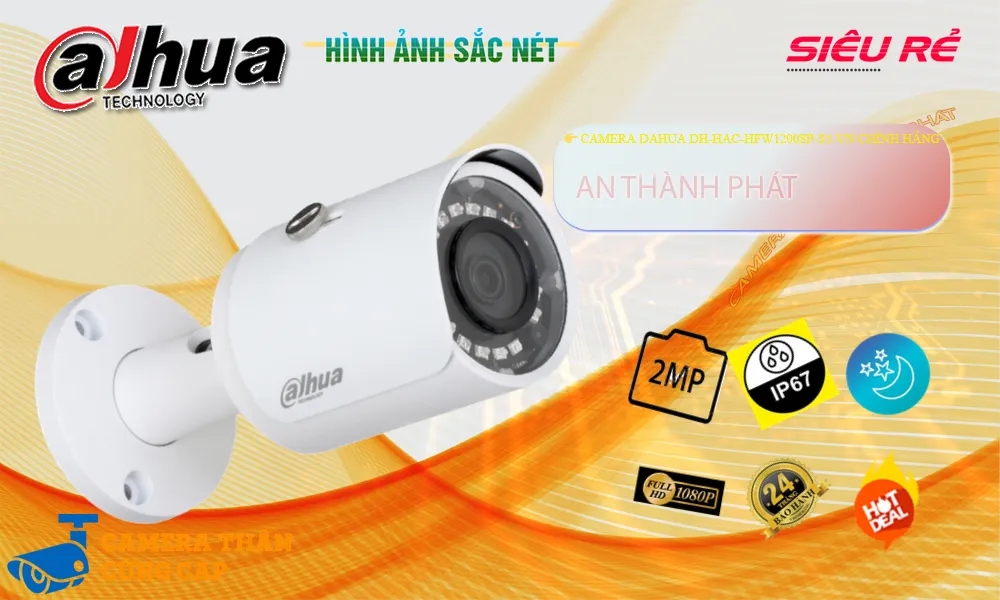 Camera DH-HAC-HFW1200SP-S5-VN Dahua Thiết kế Đẹp