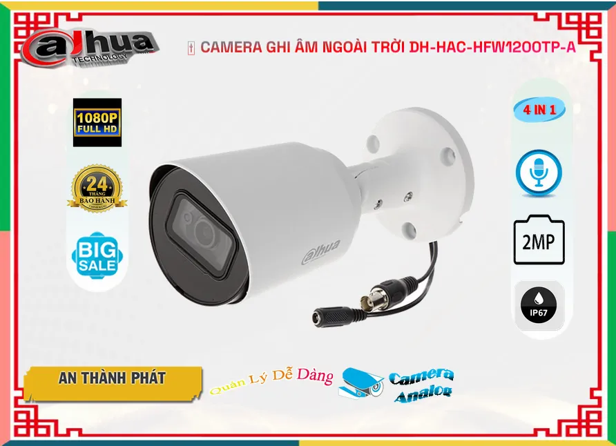 Camera HD DH-HAC-HFW1200TP-A Chức Năng Cao Cấp