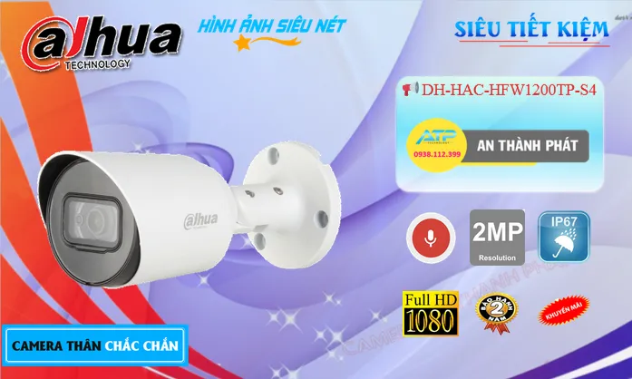 ✨ Camera Giá Rẻ Dahua DH-HAC-HFW1200TP-S4 Chức Năng Cao Cấp