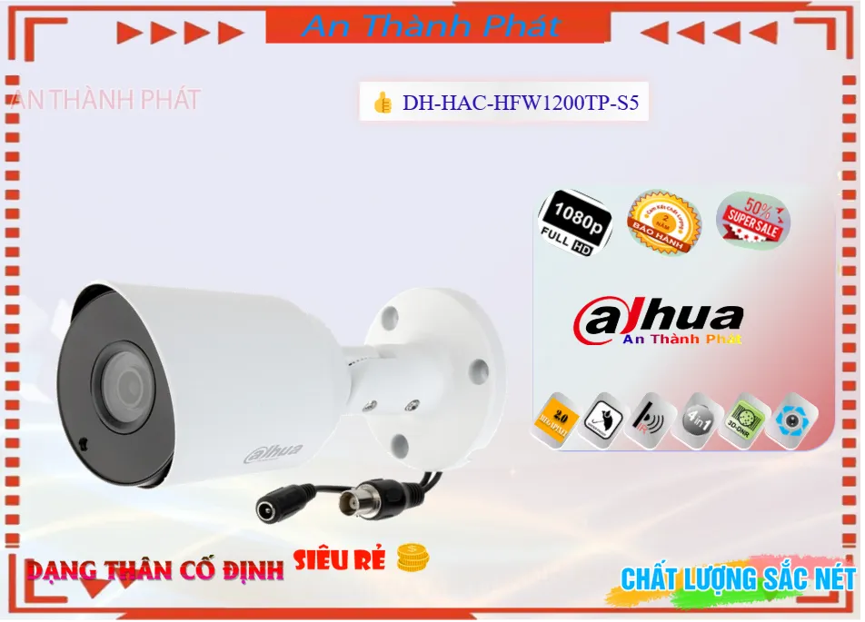 DH-HAC-HFW1200TP-S5 Camera Dahua,Giá DH-HAC-HFW1200TP-S5,DH-HAC-HFW1200TP-S5 Giá Khuyến Mãi,bán Dahua