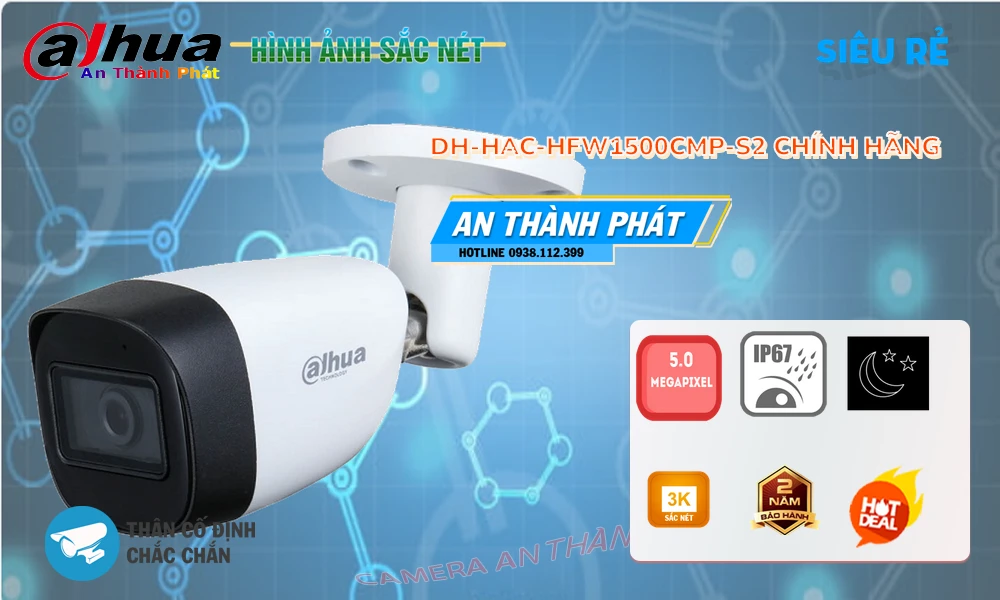 ✪  Camera Dahua Thiết kế Đẹp DH-HAC-HFW1500CMP-S2
