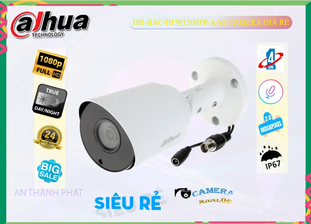 Camera Dahua DH-HAC-HFW1500TP-A-S2 Mẫu Đẹp