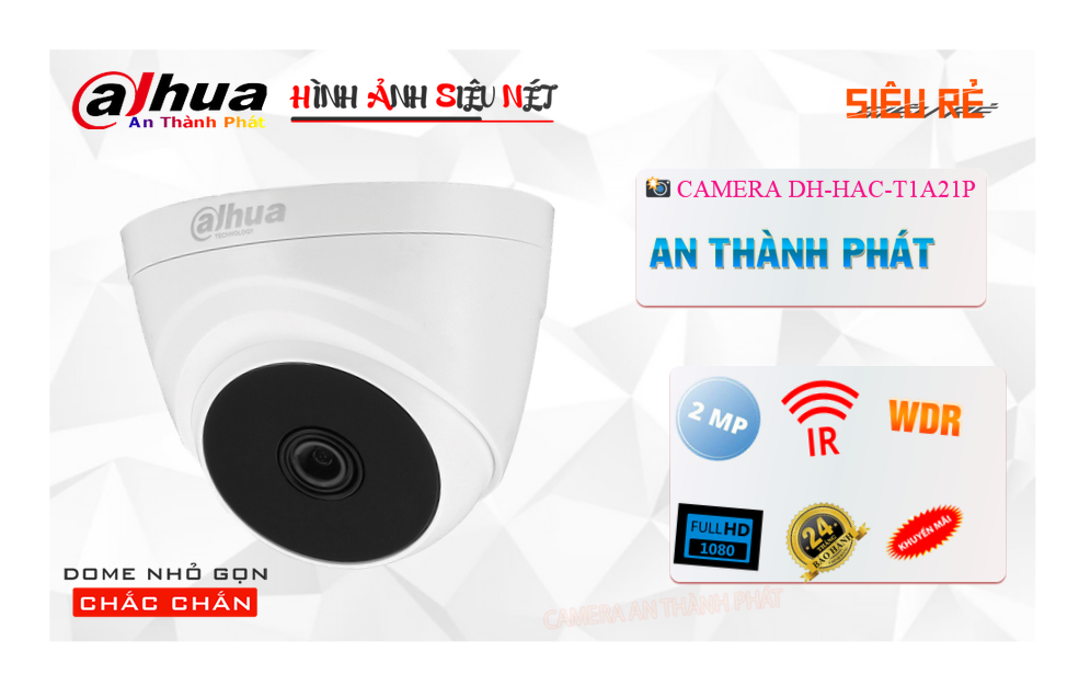 Camera Dome DH-HAC-T1A21P độ sắc nét cao