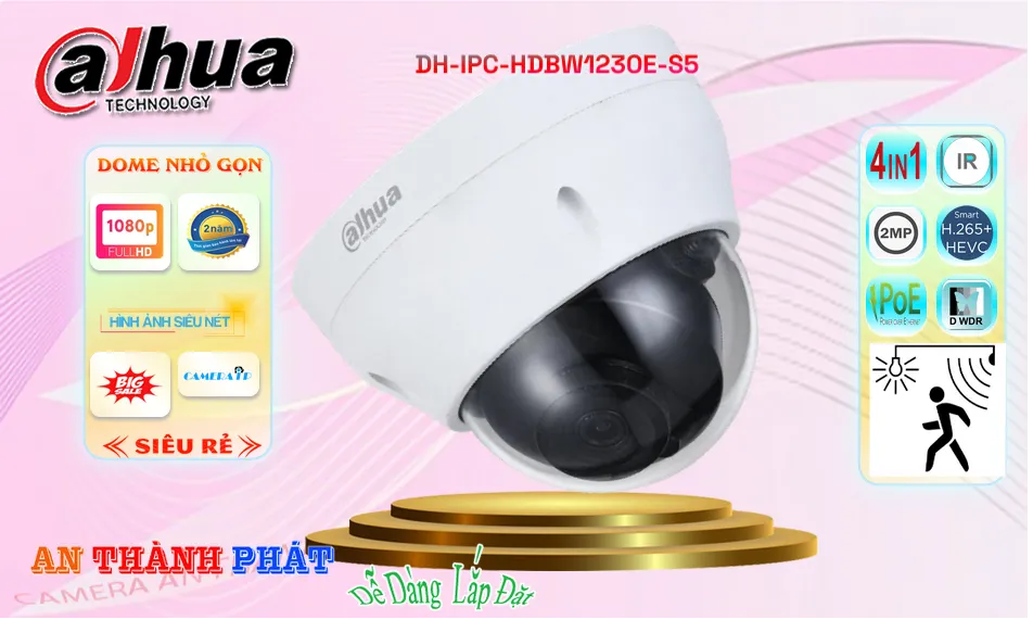 ➠  DH-IPC-HDBW1230E-S5 sắc nét Dahua