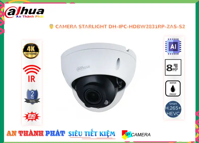 Camera Dahua Thiết kế Đẹp DH-IPC-HDBW2831RP-ZAS-S2