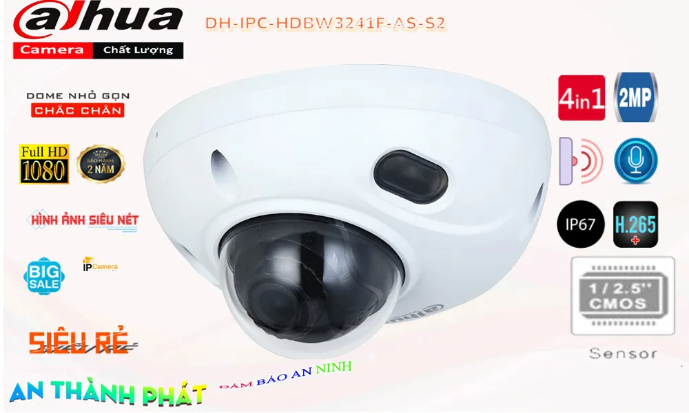 Camera Dahua DH-IPC-HDBW3241F-AS-S2 Mẫu Đẹp