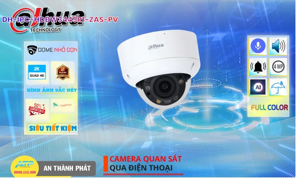 Camera Dahua DH-IPC-HDBW3449R1-ZAS-PV