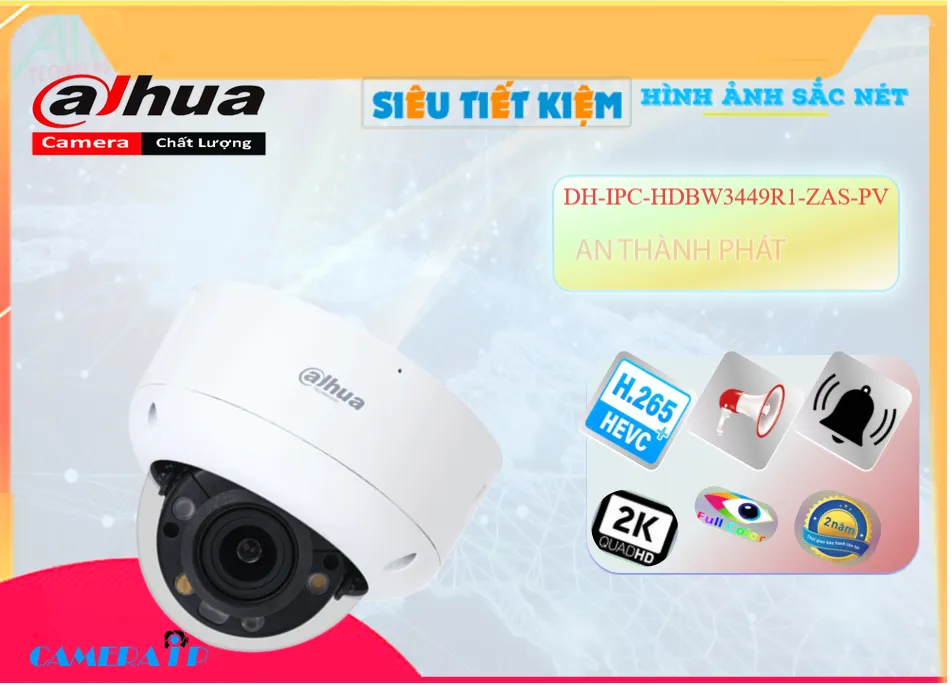 Camera Dahua DH-IPC-HDBW3449R1-ZAS-PV,DH-IPC-HDBW3449R1-ZAS-PV Giá Khuyến Mãi, Công Nghệ IP DH-IPC-HDBW3449R1-ZAS-PV
