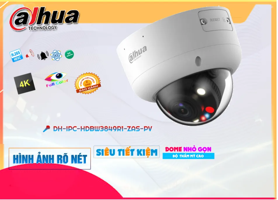 Camera DH-IPC-HDBW3849R1-ZAS-PV Dahua