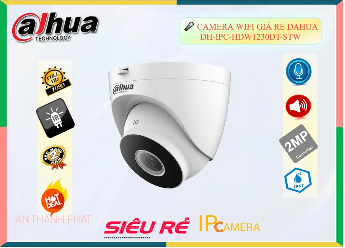 Camera IP Dahua Dome DH-IPC-HDW1230DT-STW