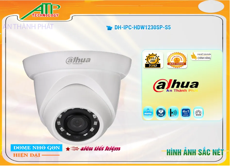 DH IPC HDW1230SP S5,Camera Dahua DH-IPC-HDW1230SP-S5,Chất Lượng DH-IPC-HDW1230SP-S5,Giá Cấp Nguồ Qua Dây Mạng