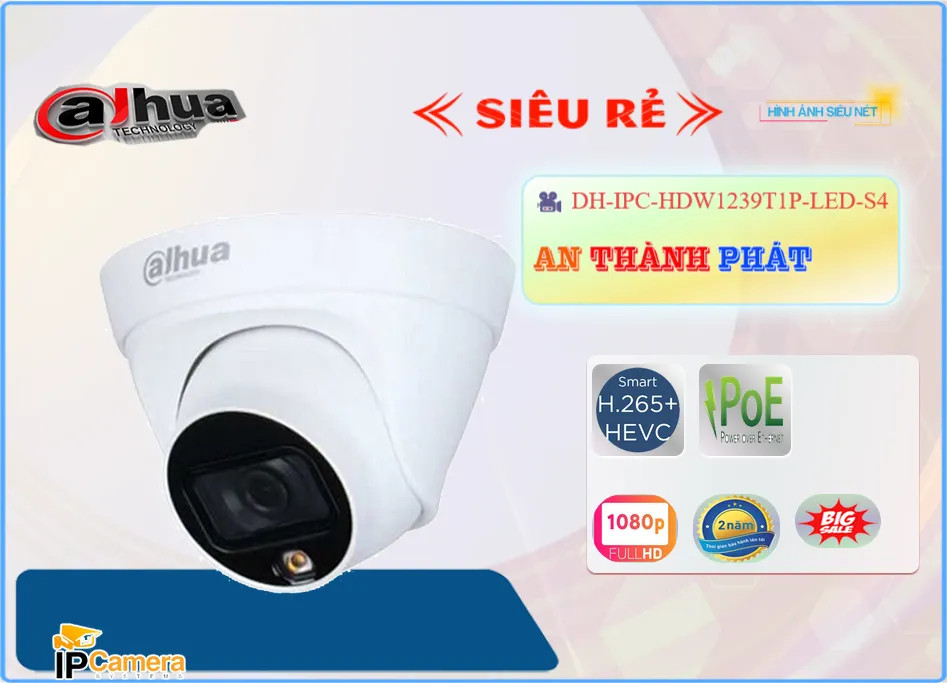 Camera Dahua DH-IPC-HDW1239T1P-LED-S4