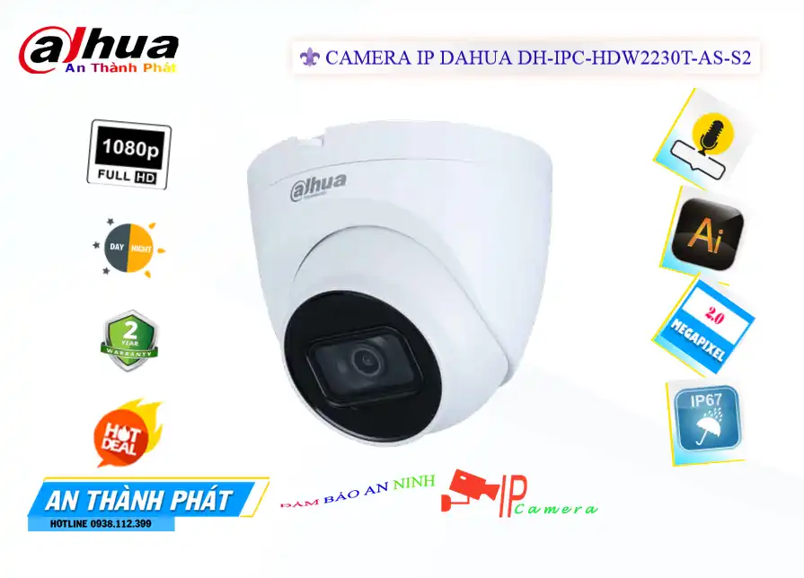 DH-IPC-HDW2230T-AS-S2 Camera Dahua ✪