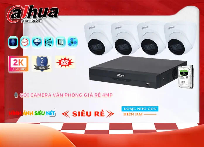 Lắp đặt camera Gói Camera Văn Phòng Giá Rẻ 4MP giá rẻ 