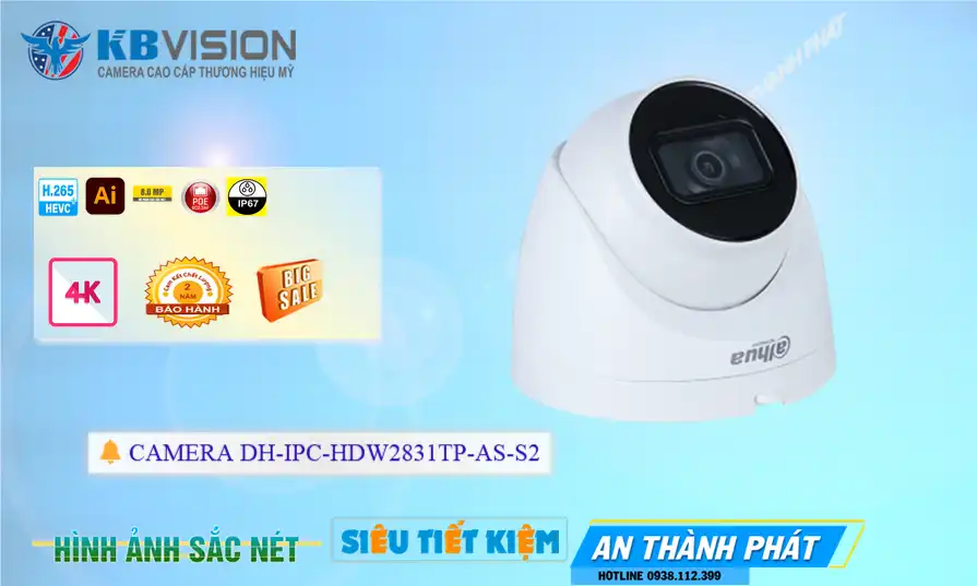 DH-IPC-HDW2831TP-AS-S2 Camera Dahua ✅