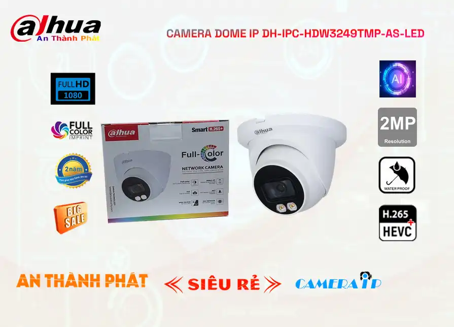 DH-IPC-HDW3249TMP-AS-LED Hãng Dahua Thiết kế Đẹp