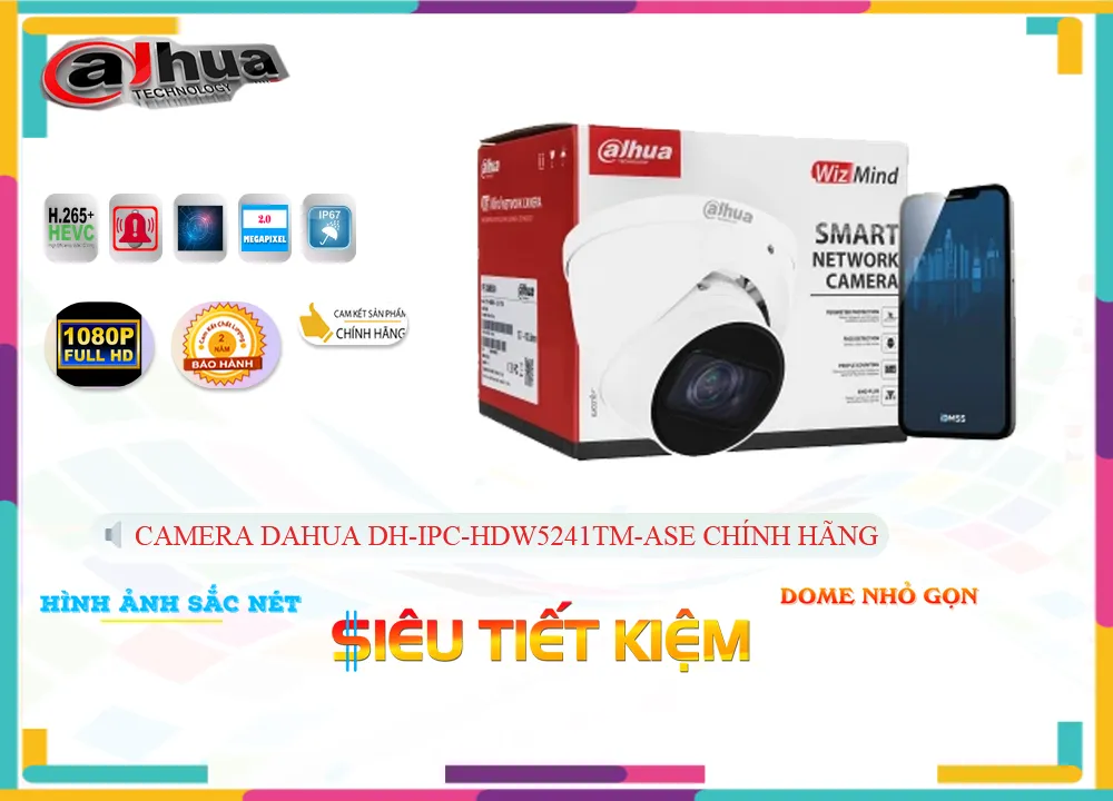 Camera Dahua DH-IPC-HDW5241TM-ASE Mẫu Đẹp