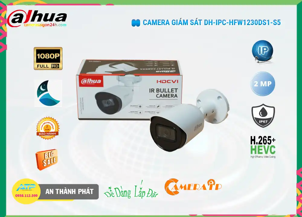 Camera Dahua DH-IPC-HFW1230DS1-S5