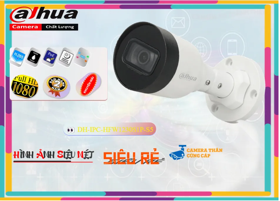 Camera Dahua DH-IPC-HFW1230S1P-S5,Giá DH-IPC-HFW1230S1P-S5,DH-IPC-HFW1230S1P-S5 Giá Khuyến Mãi,bán Camera