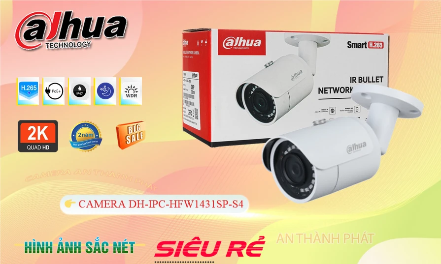Camera IP Dahua Thân 4.0MP DH-IPC-HFW1431SP-S4