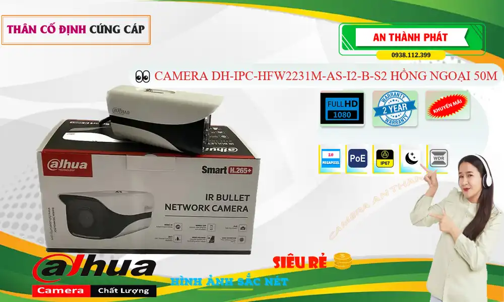 DH-IPC-HFW2231M-AS-I2-B-S2 Camera Dahua Chi phí phù hợp