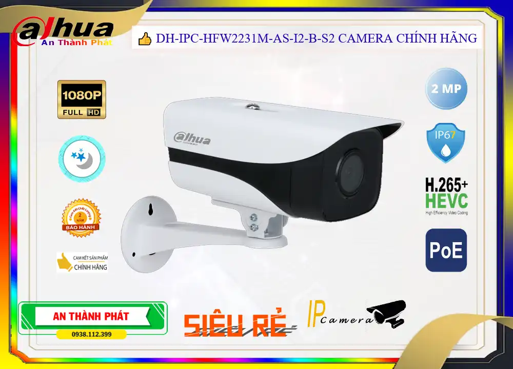 DH-IPC-HFW2231M-AS-I2-B-S2 Camera Dahua Chi phí phù hợp