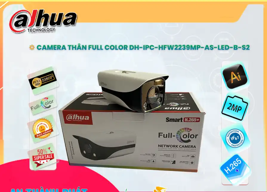 DH-IPC-HFW2239MP-AS-LED-B-S2 Camera Dahua Giá rẻ ✔️