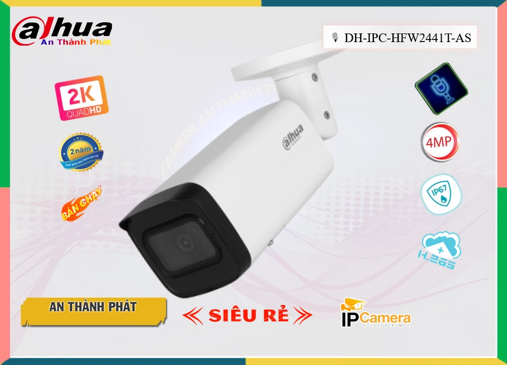 Camera Dahua Thiết kế Đẹp DH-IPC-HFW2441T-AS