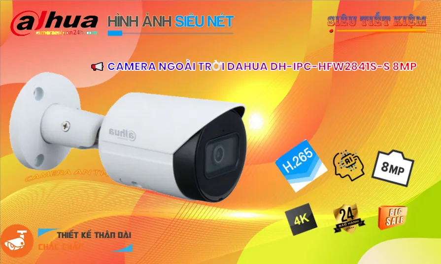 Camera Giá Rẻ Dahua DH-IPC-HFW2841S-S Ip POE sắc nét Chức Năng Cao Cấp