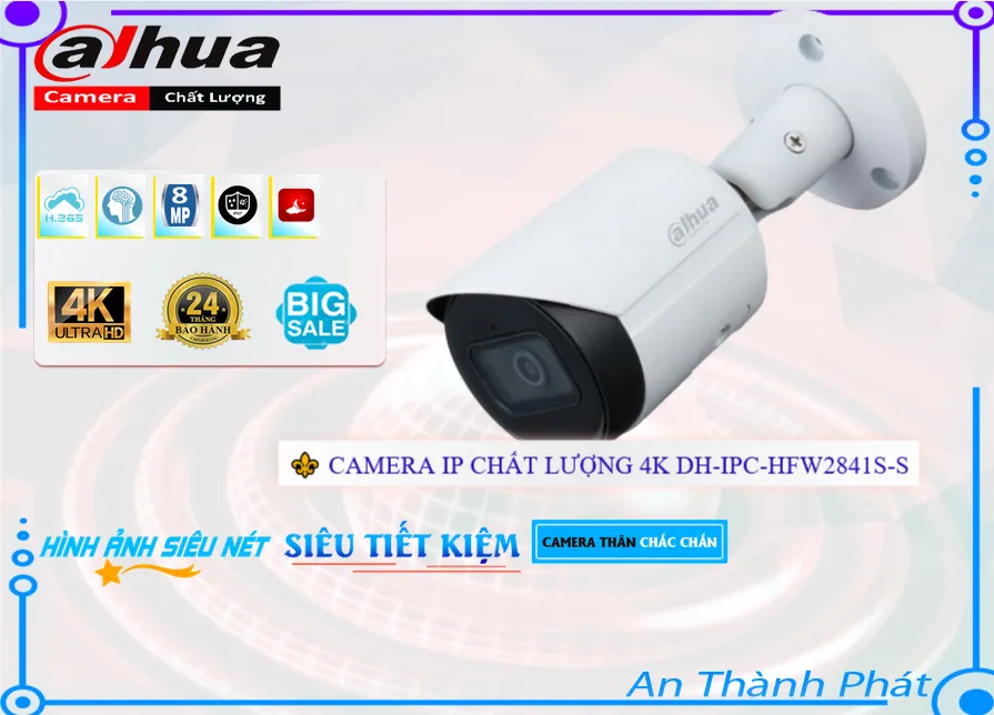 Camera Giá Rẻ Dahua DH-IPC-HFW2841S-S Ip POE sắc nét Công Nghệ Mới