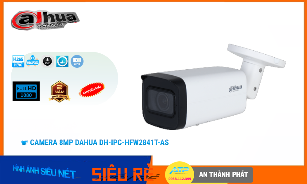 ✔️ DH-IPC-HFW2841T-AS Camera Thiết kế Đẹp Dahua