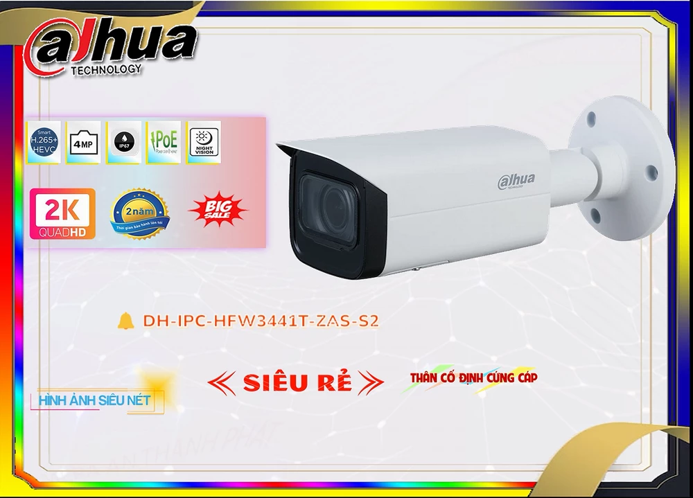 Camera Dahua DH-IPC-HFW3441T-ZAS-S2,DH-IPC-HFW3441T-ZAS-S2 Giá rẻ,DH IPC HFW3441T ZAS S2,Chất Lượng Camera Dahua