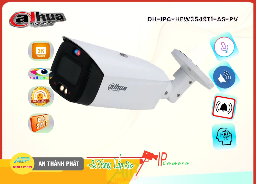 DH-IPC-HFW3549T1-AS-PV Camera Giám Sát Công Nghệ Mới