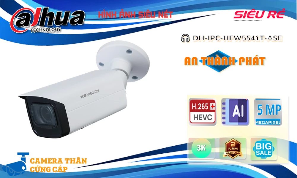 ➠  DH-IPC-HFW5541T-ASE sắc nét Dahua