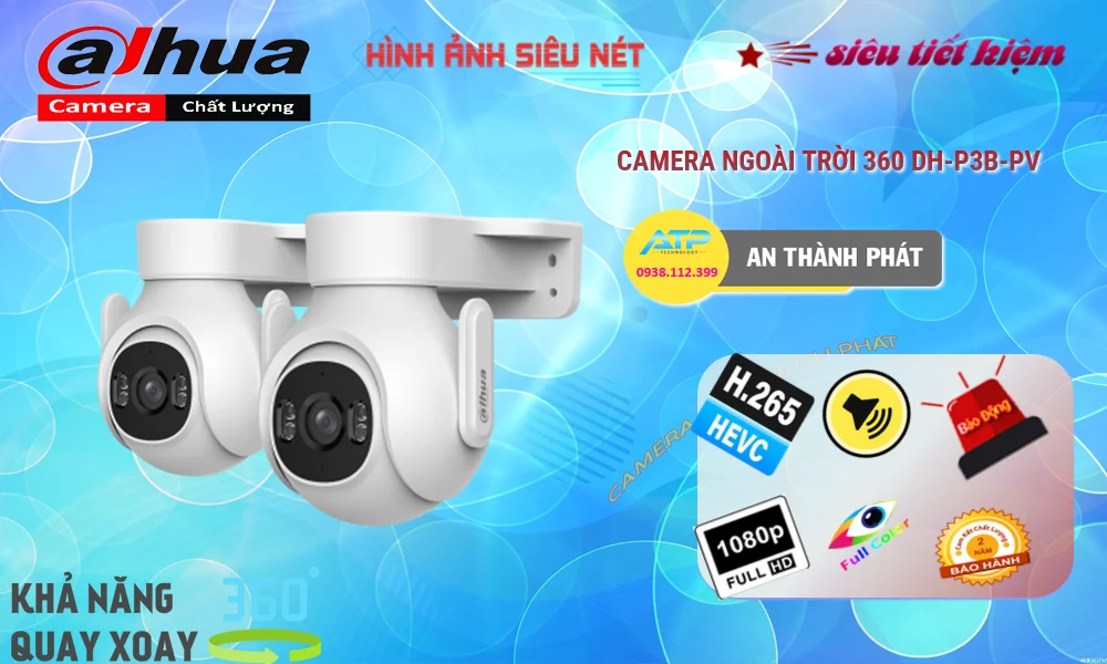 ✲  Camera Không Dây IP được Thiết kế Cảm biến chuyển động DH-P3B-PV Dahua