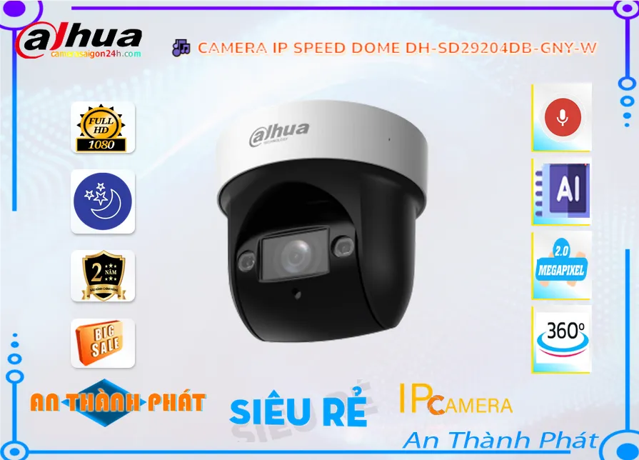 DH-SD29204DB-GNY-W Camera Công Nghệ POE Thiết kế Đẹp Dahua