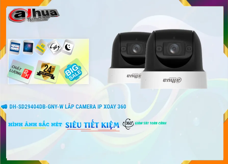 Camera Dahua Thiết kế Đẹp Công Nghệ POE DH-SD29404DB-GNY-W