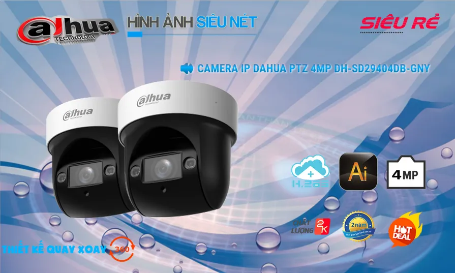 ✲  Camera Cấp Nguồ Qua Dây Mạng Chức năng chuyên dụng chế độ riêng tư khanh vùng khi xâm nhập DH-SD29404DB-GNY Dahua